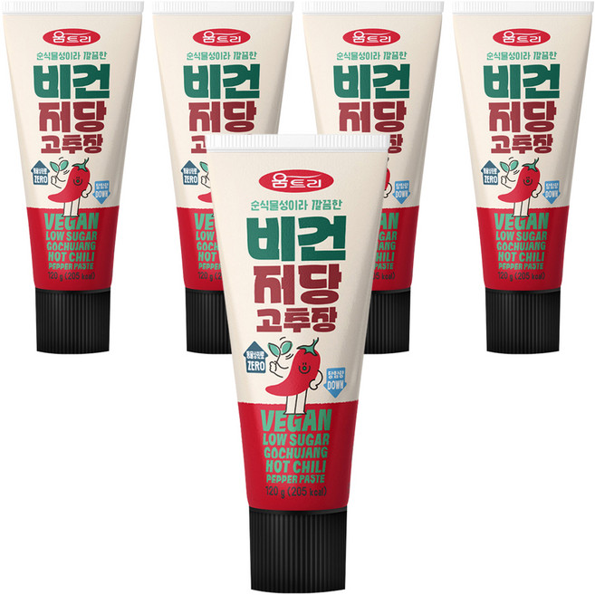 움트리 비건 저당 고추장, 120g, 5개