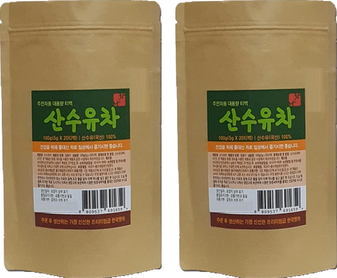 아이앤티 주전자용 대용량 티백 산수유차, 5g, 20개입, 2개