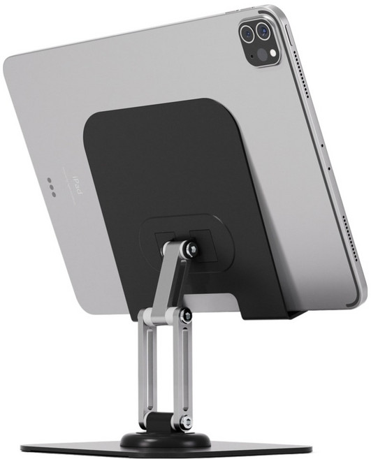 윌코 360도 회전 2단 높이조절 태블릿 거치대 스탠드, 블랙, 1개, WS-1