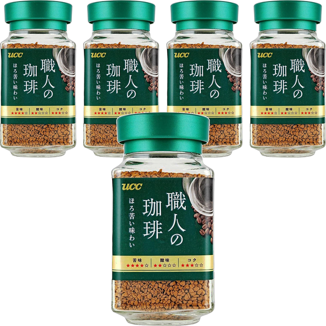 ucc 職人的珈琲 職人苦味即溶咖啡, 90g, 1入, 5瓶