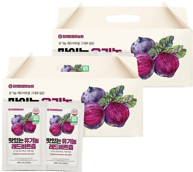 참앤들황토농원 자연을 담은 맛있는 레드비트즙, 2.4L, 2개