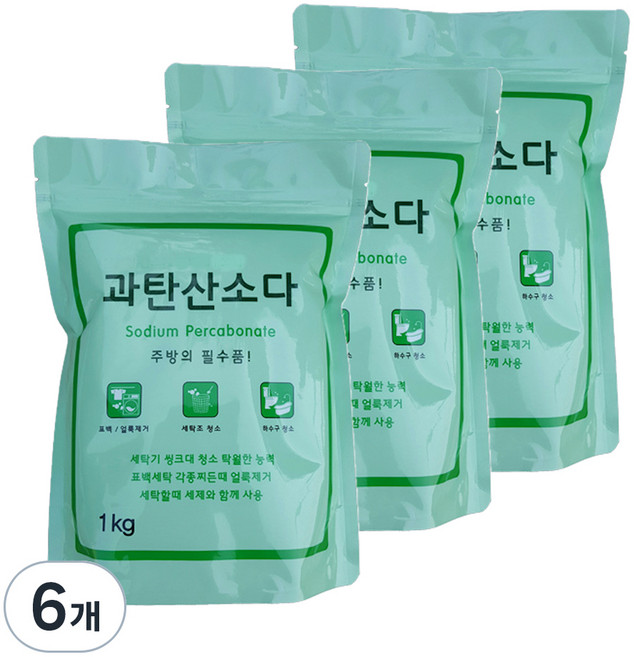 오리지널 과탄산소다 산소계표백제, 1kg, 6개