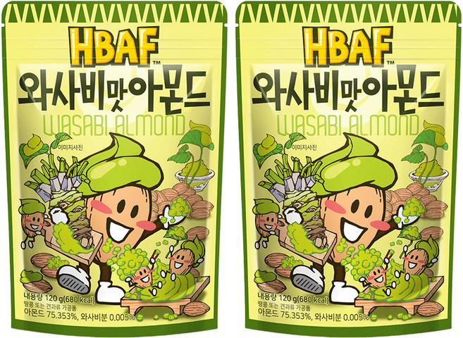 바프 와사비맛 아몬드, 120g, 2개