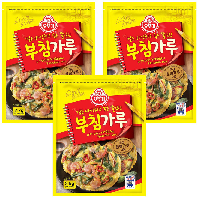 오뚜기 부침가루, 2kg, 3개