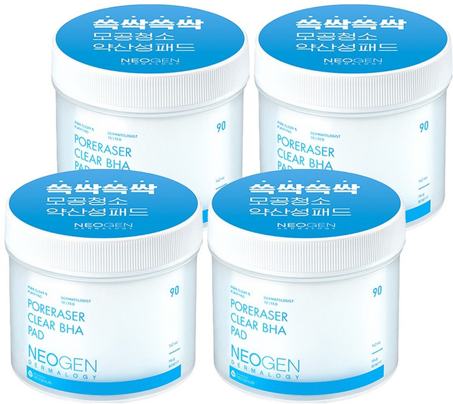 NEOGEN 毛孔清潔BHA爽膚棉, 90片, 4罐
