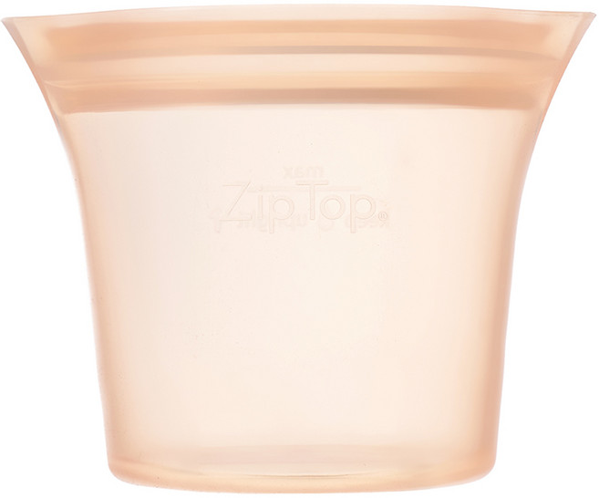 ZIPTOP 矽膠環保夾鏈杯袋 蜜桃色