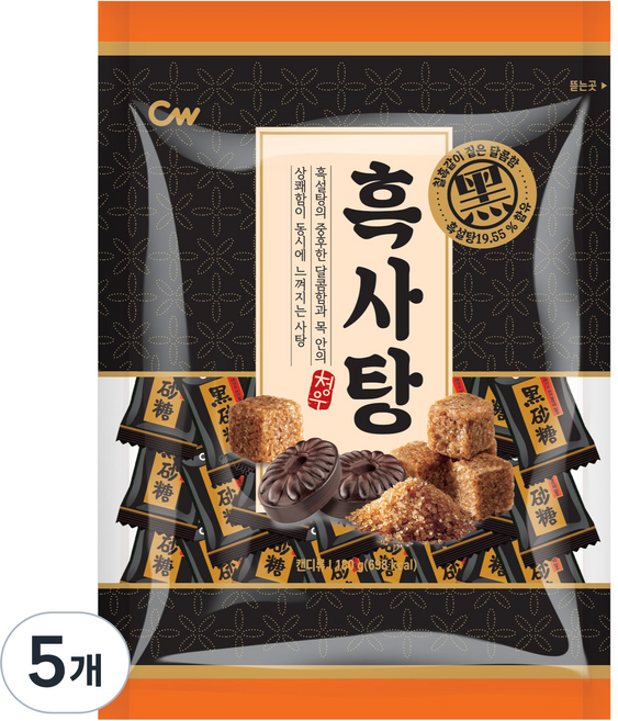 청우식품 흑사탕, 5개, 180g