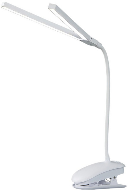 e-kit 逸奇 軟管夾立式LED雙燈管夾燈 UL-B21 白色 ABS材質 金屬軟管