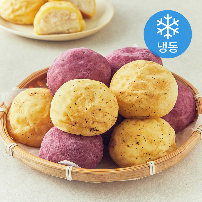 프레시오늘 국내산 리얼 감자 유크림100% 버터 수제 왕감자빵 4개입 + 왕고구마빵 4개입 세트 (냉동), 125g, 8개입, 1세트