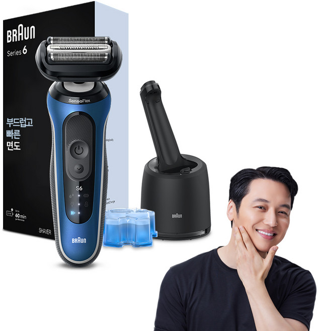 BRAUN 시리즈 6 전기면도기, 62-B7000cc, 블루