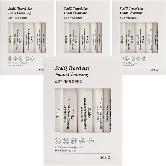 스칼큐 여행용 일회용 폼클렌징 젤타입 20p, 100ml, 4개