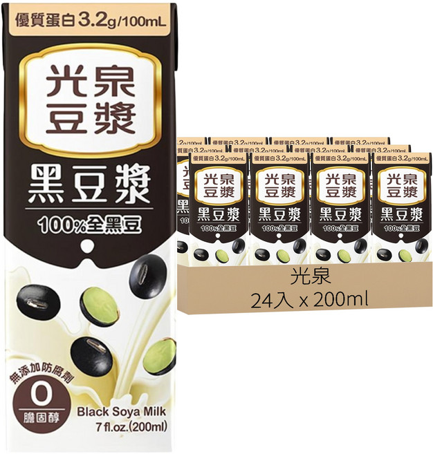 光泉 黑豆漿, 200ml, 24入