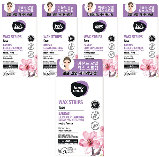 바디네이처 스위트 아몬드 왁스스트립 페이스용, 5개