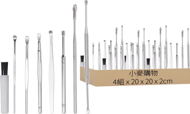 小麥購物 挖耳棒套組 Y473 20 x 20 x 2cm, 4組