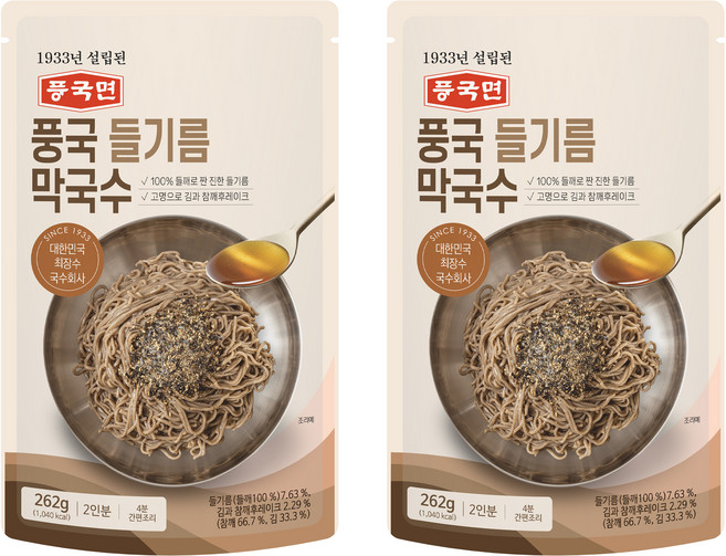 풍국면 풍국 들기름 막국수, 262g, 2개