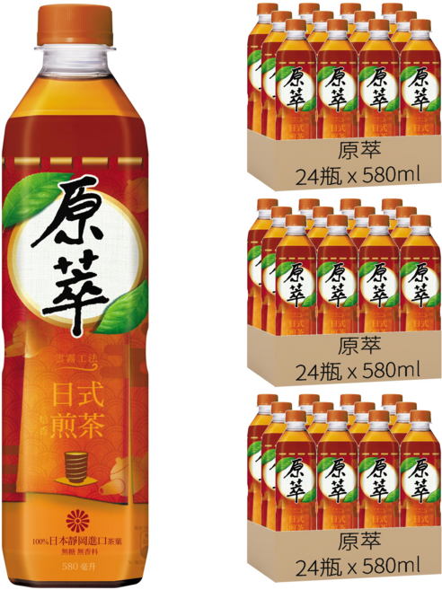 原萃 日式焙香煎茶, 580ml, 72瓶
