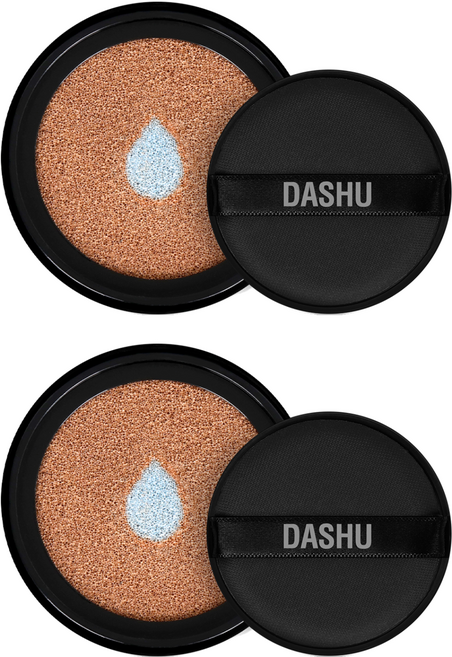 다슈 맨즈 아쿠아 매트 비비 쿠션 리필용 15g, 딥 베이지, 2개