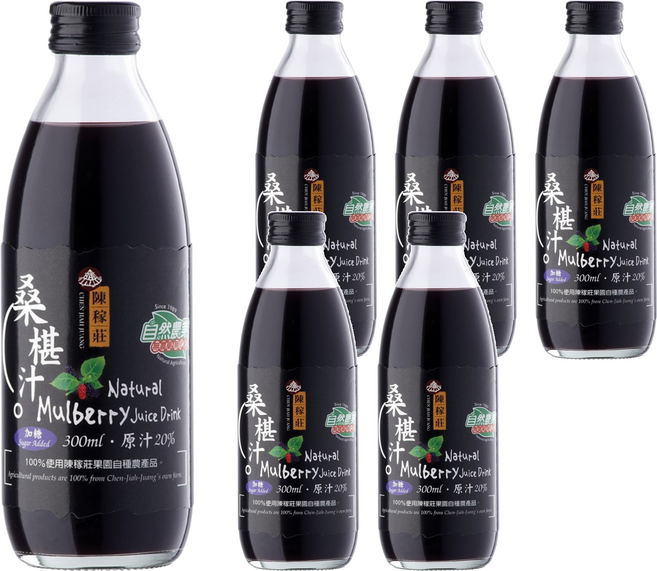 陳稼莊 即飲桑椹汁 加糖, 300ml, 6瓶