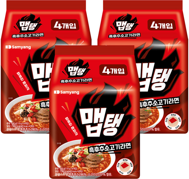 맵탱 흑후추소고기라면 110g, 12개