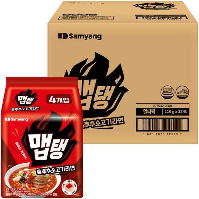 맵탱 흑후추소고기라면 110g, 32개