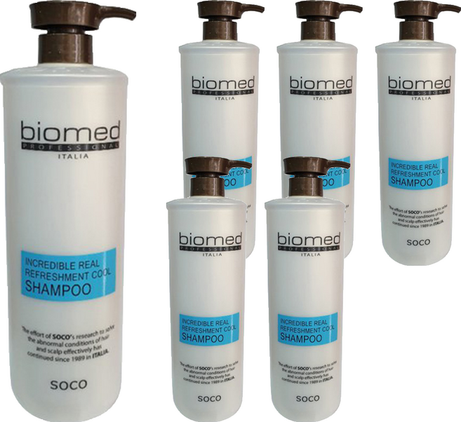바이오메드 프로페셔널 인크레더블 리얼 리후레쉬먼트 쿨 샴푸, 1L, 6개