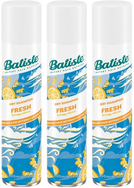바티스트 드라이샴푸 후레쉬, 3개, 200ml