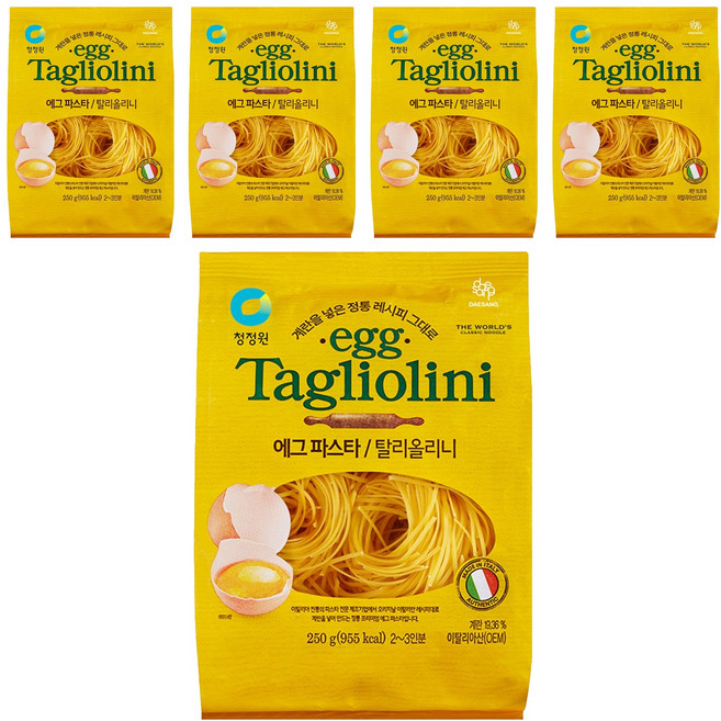 청정원 에그 탈리올리니 파스타, 250g, 5개