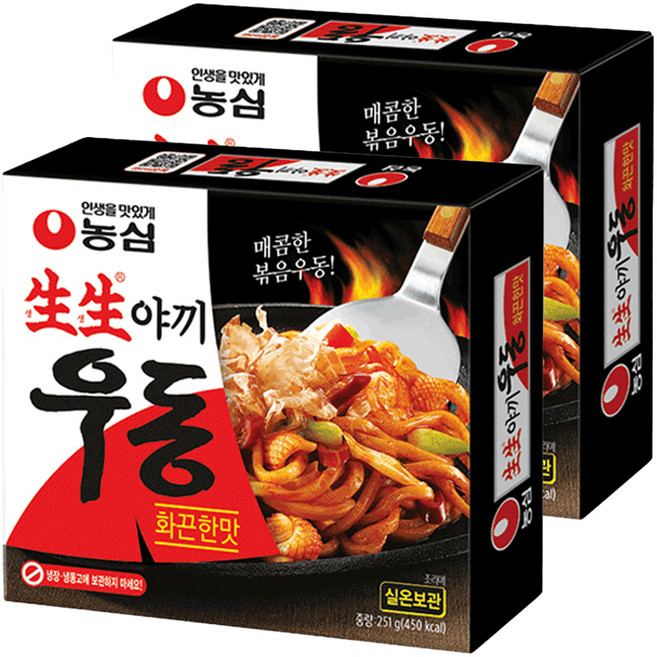 생생우동 생생야끼우동 화끈한맛 251g, 2개