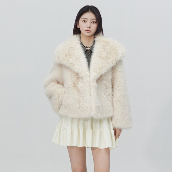 랩 여성용 빅카라 오버핏 폴리퍼자켓 AR4FJM20