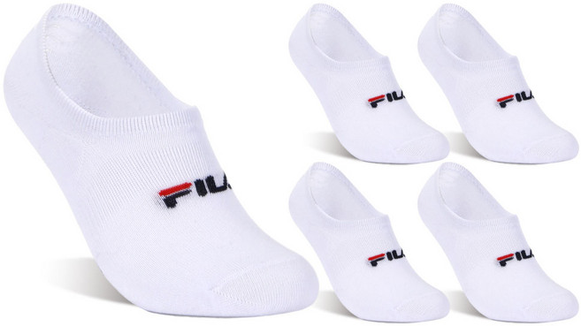 휠라 시그니처 페이크 삭스 5켤레, 화이트, 1세트