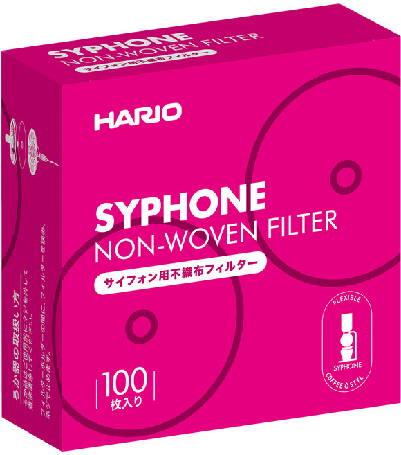 HARIO 好璃奧 不織布虹吸用濾布 CB-103W, 100張, 1盒