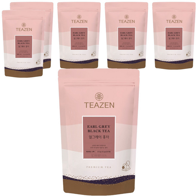 티젠 얼그레이 삼각티백 홍차, 25개입, 6개, 1.5g