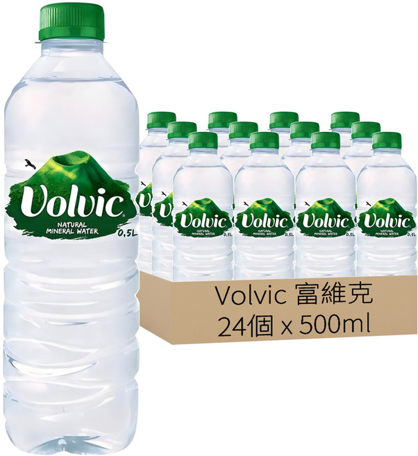 Volvic 富維克 天然礦泉水 歐洲原裝版, 500ml, 24瓶