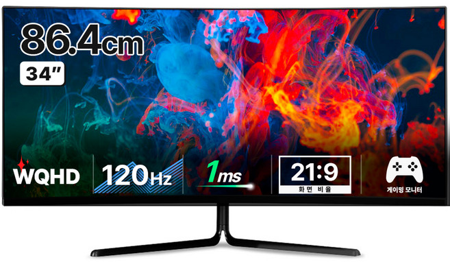 한성컴퓨터 WQHD 1500R 120Hz 게이밍 커브드 모니터, 86.4cm, TFG34Q10W(일반)