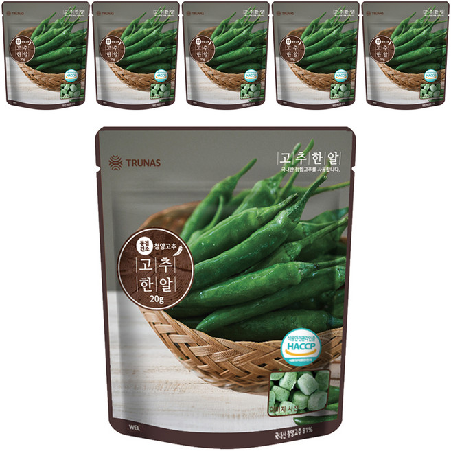 자연한알 간편 양념 고추한알, 20g, 6개