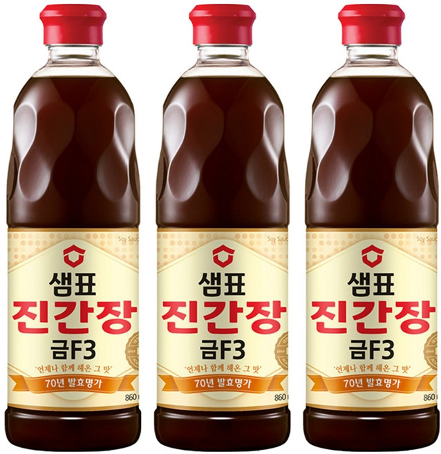 샘표 진간장 금F3, 860ml, 3개