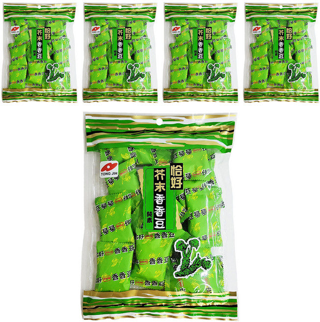TONG JIH 統記食品 恰好 香香豆 芥末味, 155g, 5袋
