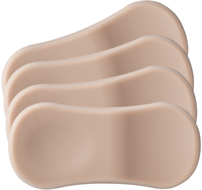 디아르 플래티넘 실리콘 수저 받침, 핑크베이지, 4개