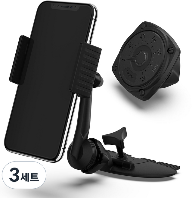 링케 2 in 1 파워클립 윙 CD 슬롯형 차량용 휴대폰 거치대, 3세트