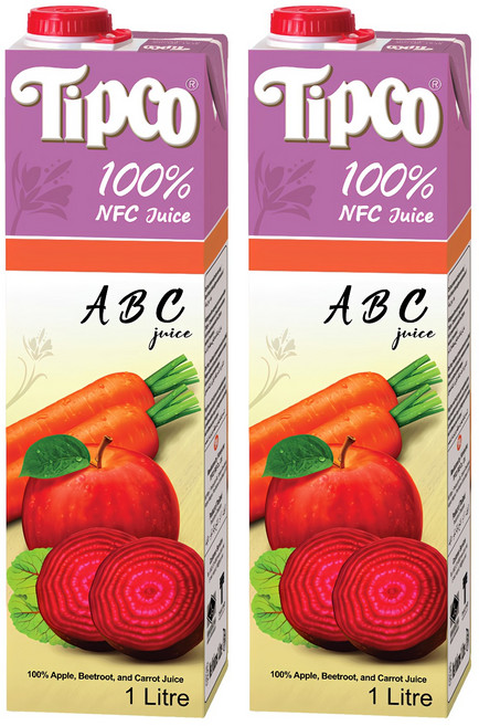Tipco 100%ABC綜合果蔬汁, 1L, 2瓶