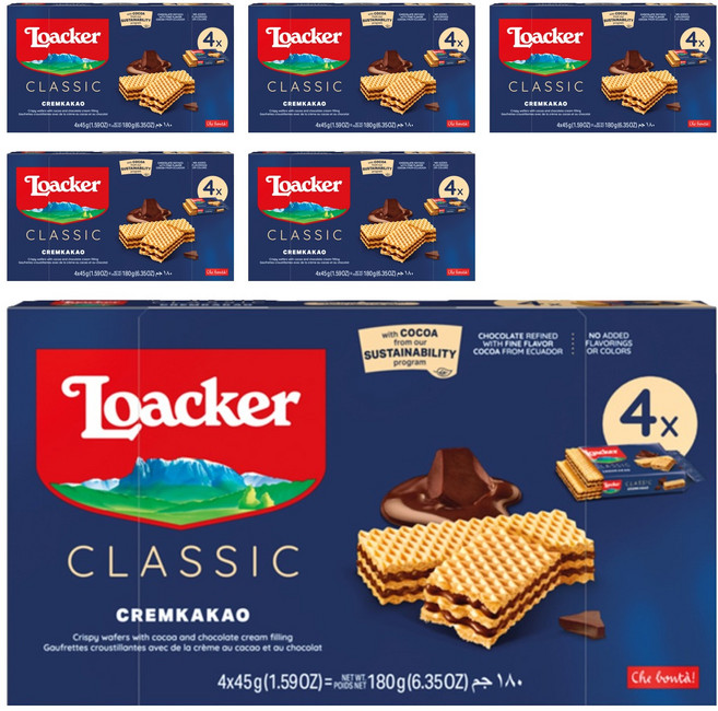 로아커 웨하스 클래식 크림카카오, 6개, 180g