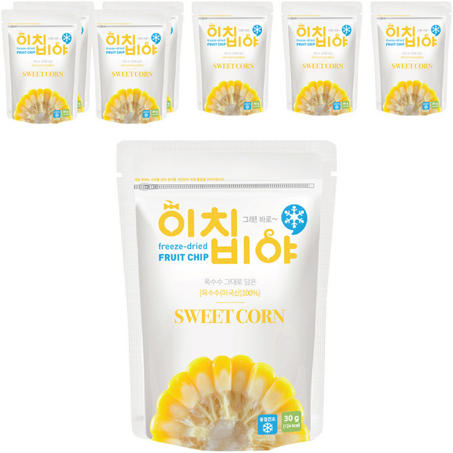이치비야 동결건조 과일칩 옥수수, 30g, 8개