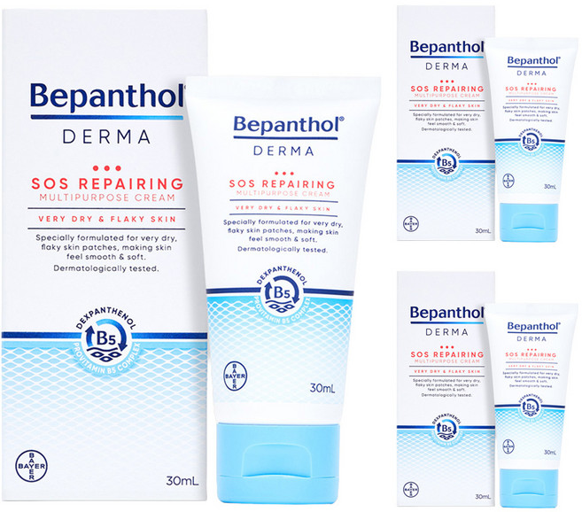 비판톨 더마 SOS 멀티 퍼포즈 크림, 30ml, 3개