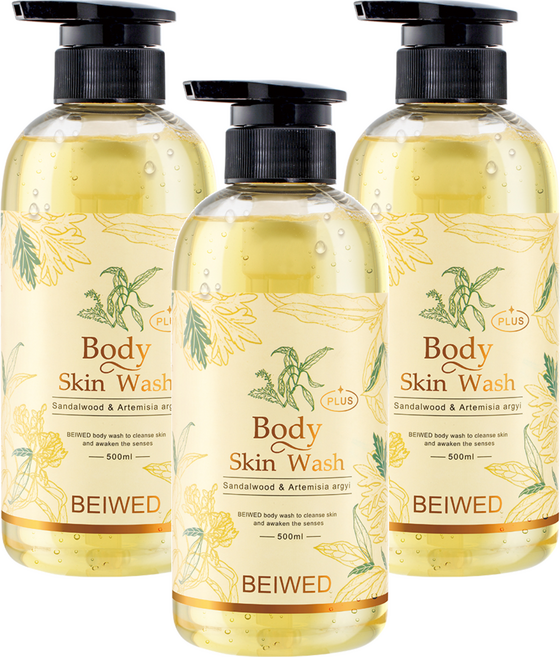 BEIWED 貝薇美學 檀香艾草沐浴露 Plus, 500ml, 3瓶