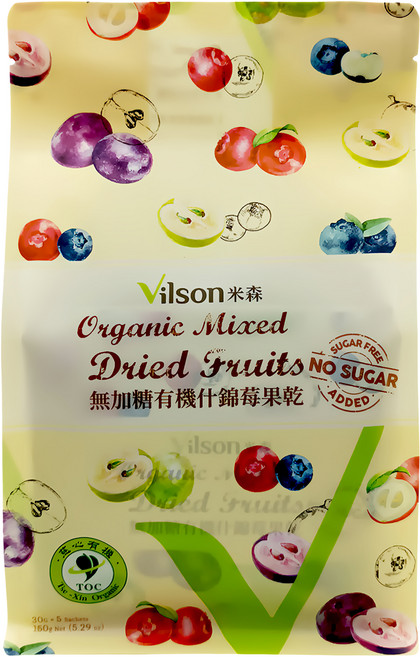 Vilson 米森 無加糖有機什錦莓果乾 5包, 150g, 1袋