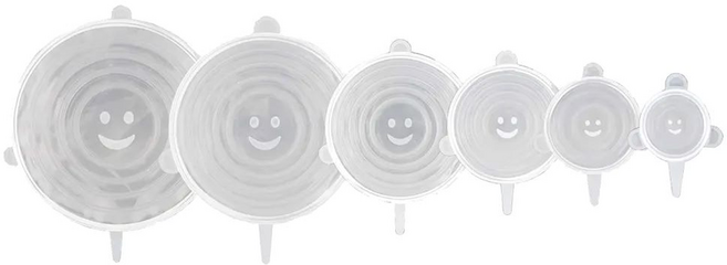 HIKARI 日光生活 環保矽膠保鮮蓋6件組 M700-6, 1套, 透明色