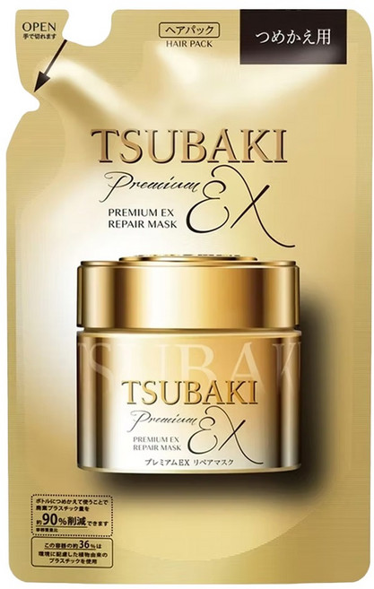 TSUBAKI 思波綺 金耀瞬護髮膜EX補充包, 150g, 1包