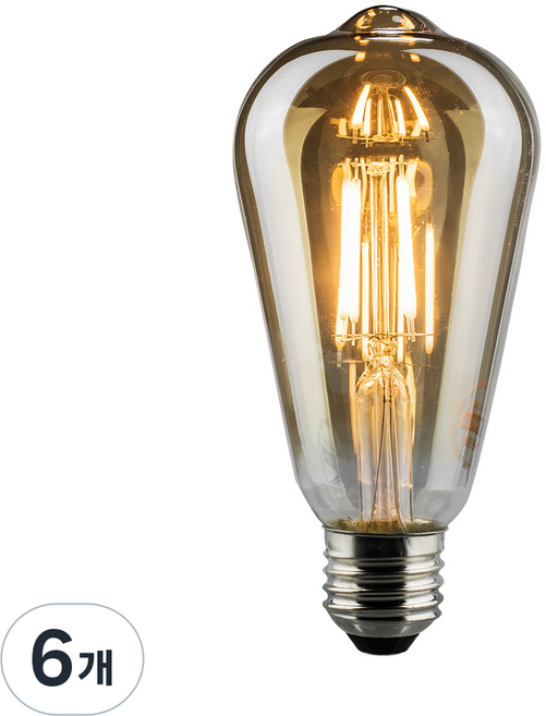 Yidao LED 愛迪生ST燈泡 3W B-ST64, 6個, 燈泡色