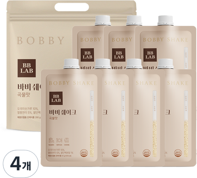 BB LAB 科研 蛋白奶昔粉隨身包 穀物風味, 280g, 4袋