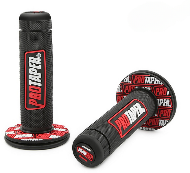 모아븐 오토바이 미끄럼방지 핸들 그립, 02 블랙레드, 1세트